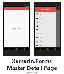 برمجة تطبيقات الجوال- تنظيم الشاشات والقائمة في صفحة البداية xamarin forms menu items